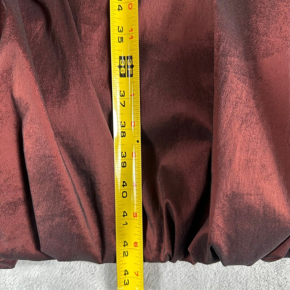 Samuel Dong Bubble Hem Trench Coat Women XL Burgundy Iridescent Avant Garde - Picture 8 of 8